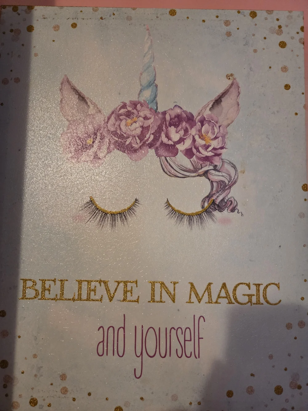 Believe in Magic Unicorn Wall Art - Pink and Gold